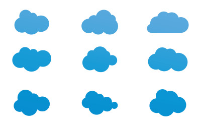 Blue cloud icon logo decoration and company design v43