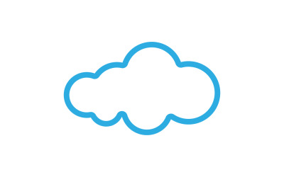 Decoración de logotipo de icono de nube azul y diseño de empresa v30
