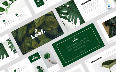 Leaf - Минималистичный зеленый бизнес-шаблон Keynote