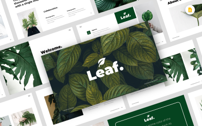 Leaf - Modèle de diapositive Google pour entreprise verte minimale