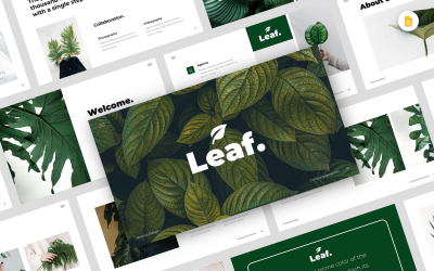 Levél – Minimális zöld üzleti Google diasablon