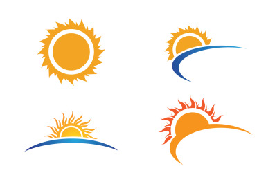 Logo della natura del cerchio del sole e vettore di simboli v4