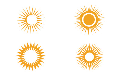 Логотип природы круга солнца и вектор символов v1