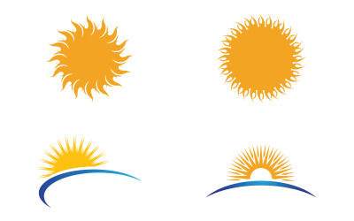 Solcirkel naturlogotyp och symbolvektor v2