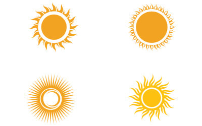 Logo della natura del cerchio del sole e vettore di simboli v3