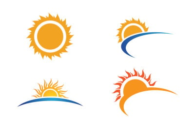 Güneş çemberi doğa logosu ve sembol vektörü v4