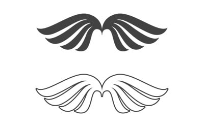 Logo v6 için kanat kuşu şahin melek vektör tasarımı