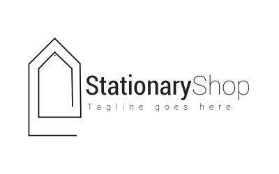 Design de logotipo de arte de linha estacionária