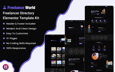 Freelance World - Freelancer Directory Elementor-sjabloonkit