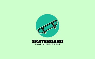 Logo jednoduchého maskota na skateboardu