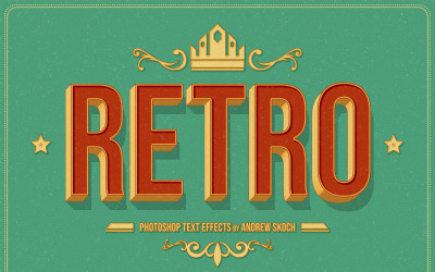 Retro texteffekter - Photoshop-mallar