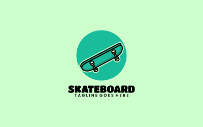 Skateboard enkel maskotlogotyp