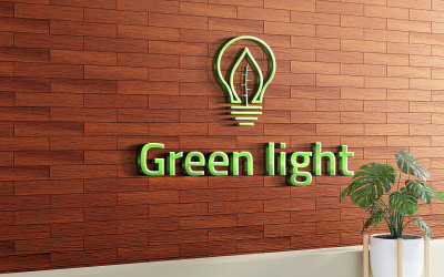 Zöld fény logó tervezősablon