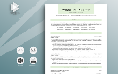 Modello di curriculum professionale Winston Garrett
