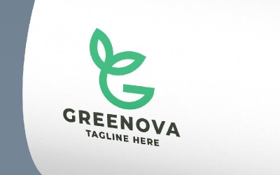 Modello di logo Greenova lettera G Pro