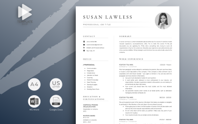 Modern Özgeçmiş Şablonu Susan Lawless