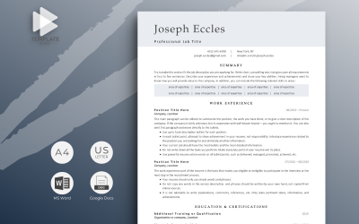 Profesjonalny szablon CV Joseph Eccles