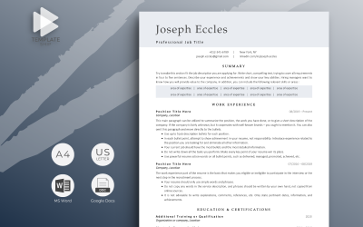 Professionell CV-mall Joseph Eccles