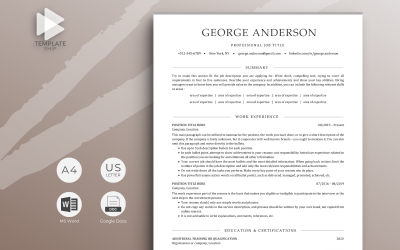 Szablon CV zawodowego George Anderson