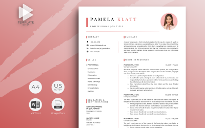 现代简历模板 Pamela Klatt