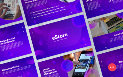 eStore — szablon prezentacji programu PowerPoint dotyczący handlu elektronicznego