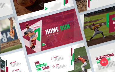 Home Run - Baseball Prezentace PowerPoint šablony