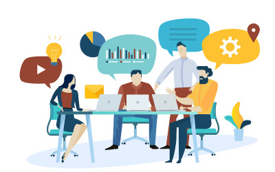 Kreativ platt design affärsidé Illustration vektor