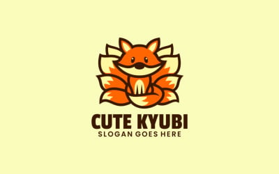 Śliczne logo kreskówka maskotka Kyubi