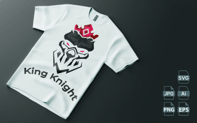 Modelo de Design de Camiseta King Knight com Impressão Gráfica