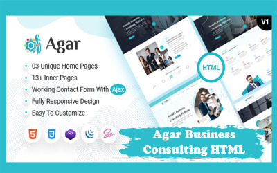 Agar – багатоцільовий HTML-шаблон для бізнесу та консалтингу