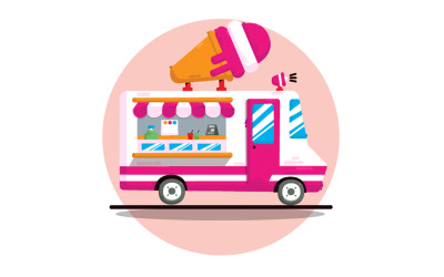 Eiswagen Cartoon Illustration