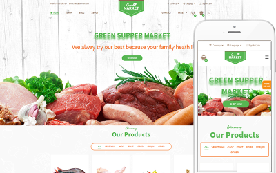 Green Market - Ekologisk mat Restaurang Tema WooCommerce Theme