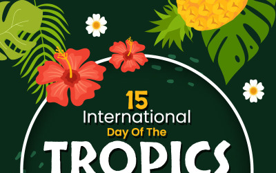 15 internationale dag van de tropische vectorillustratie