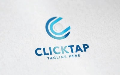 letter C logo or Click Tap Logo or Finger Tap Logo
