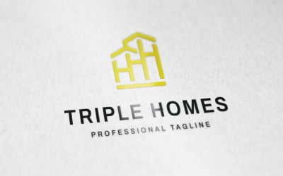 Логотип Triple Homes Логотип дома Логотип Triple Houses или логотип Real Estate