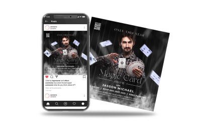 magische kaartflyer of sociale media
