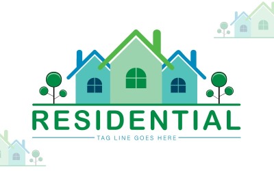 Modelo de logotipo residencial - Modelo de logotipo imobiliário