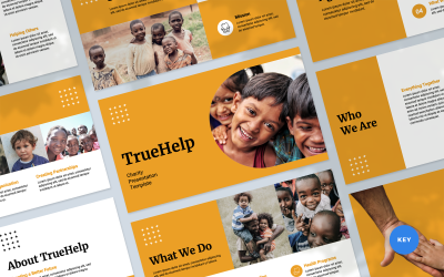 TrueHelp - modelo de PowerPoint de apresentação de caridade