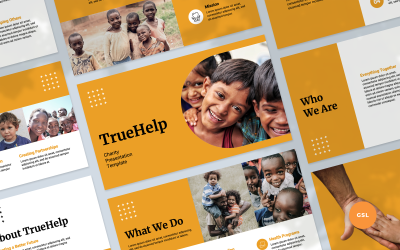 TrueHelp — prezentacja organizacji charytatywnej Szablon Prezentacji Google