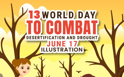 13 World Day to Combat Desertification and Drought Illustration