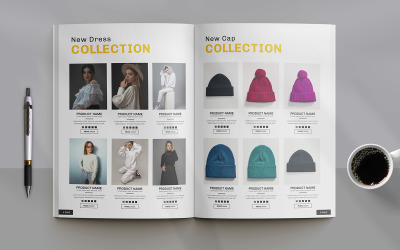 Catálogo de produtos de vestuário ou modelo de catálogo