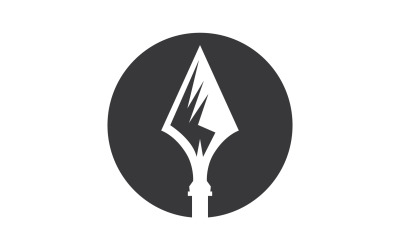 Öğe tasarım vektörü v16 için mızrak logosu