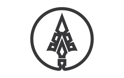 Öğe tasarım vektörü v21 için mızrak logosu