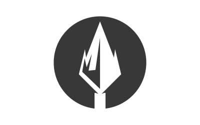 Spear-logotyp för elementdesigndesignvektor v17