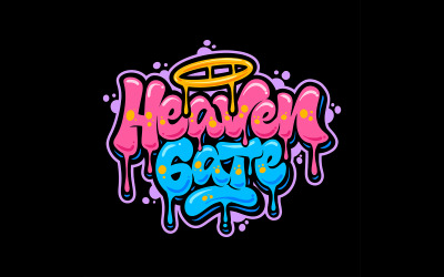 Heaven Gate illustratie sjabloon zwart