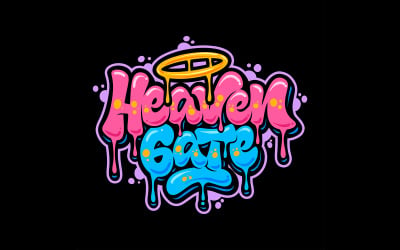Heaven Gate Illustration Template Black