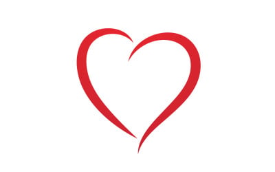 Liebesherz rotes Symbollogo oder Symbolvorlage v7