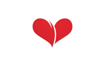 Logo simbolo cuore rosso amore o modello icona v1