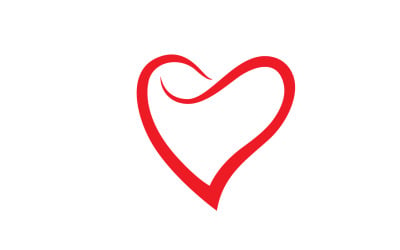 Logo simbolo cuore rosso amore o modello icona v8