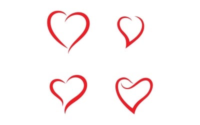 Love heart red symbol logo  or icon template v19